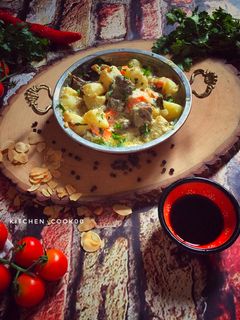 صورة لوصفة منزلة لحمة بالخضار