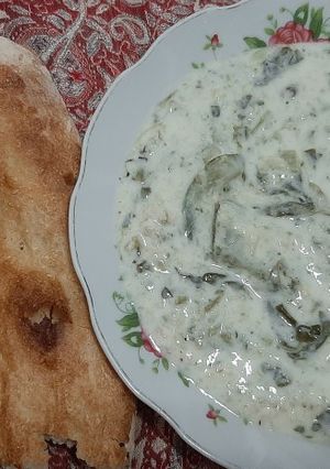 عکسی از دستور آش ماست (بنه بزه آش مازندرانی) 🌹🥣🥖😋🌹