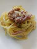 Tagliatelle with chanterelle mushrooms courgette flowers & speck