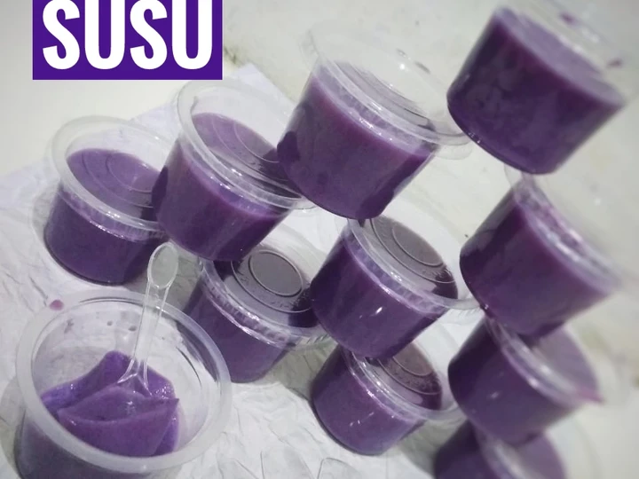 Langkah Mudah untuk Membuat Resep Puding ubi ungu susu yang  Bikin Ketagihan Anti Ribet, Bikin Ngiler