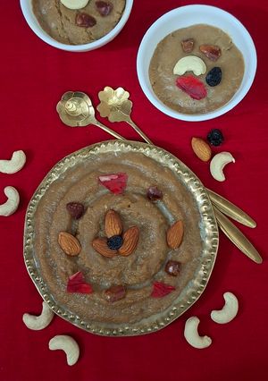 A picture of Rajgira Halwa /Amarnath Flour Halwa (For Navratri Festival Occasions).