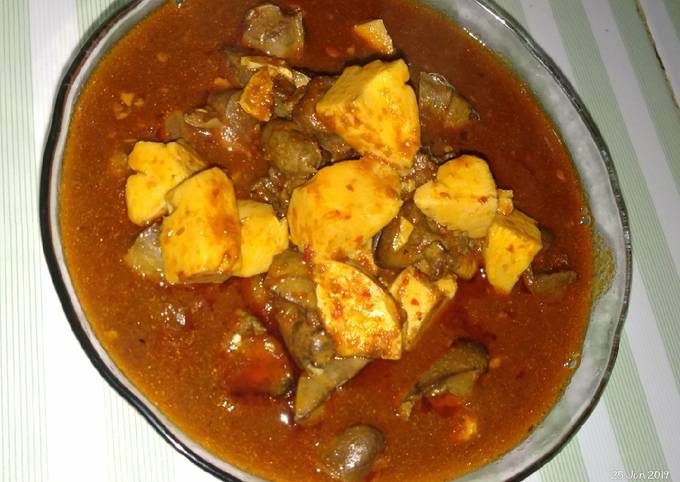 Semur putih telur dan ati ampla