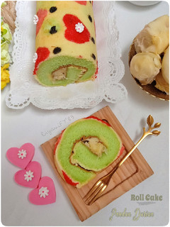 Foto resep Pandan Roll Cake Durian