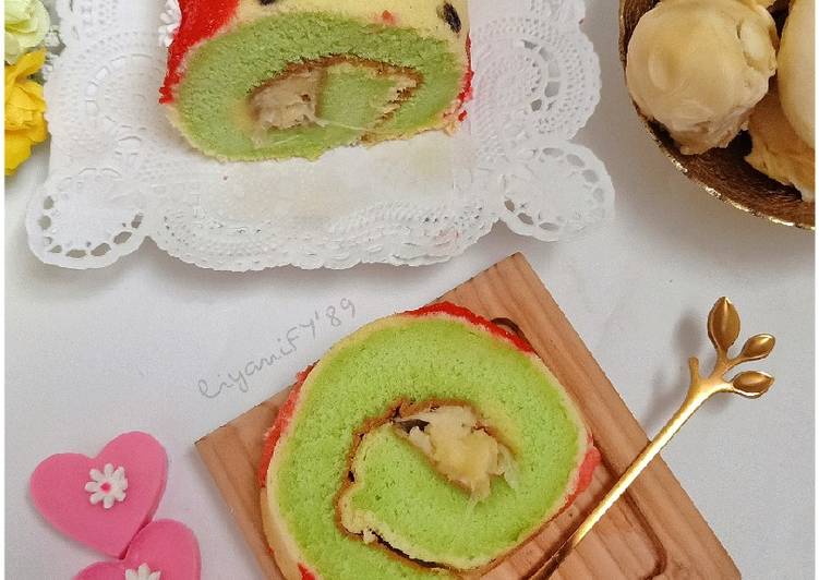 Pandan Roll Cake Durian