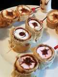 Yeux de monstre pour Halloween en crêpes roulées