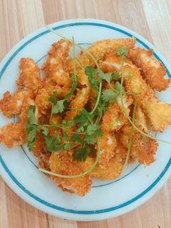 Hình của món Cá Diêu Hồng chiên xù.