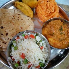 A picture of Holi special dinner.