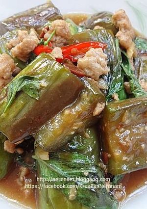 รูปของ มะเขือยาวผัดเต้าเจี้ยวหมูสับ