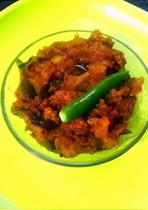 A picture of South indian style ridge gourd chutney.