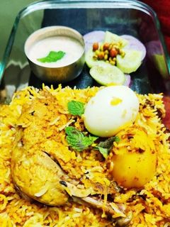 A picture of Egg Biryani.
