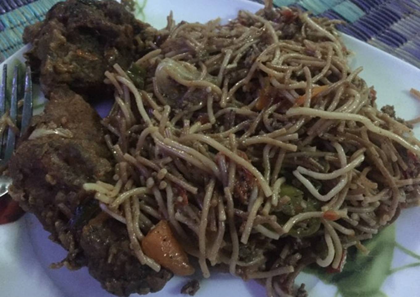 Brown spaghetti