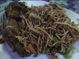 Brown spaghetti