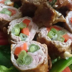A picture of Pork and Vegetable Rolls.