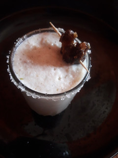 A picture of Apple dates milkshake.