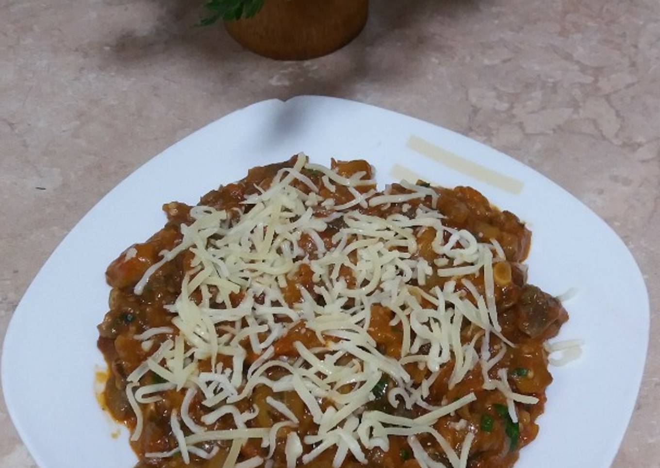 Berenjenas en salsa con queso