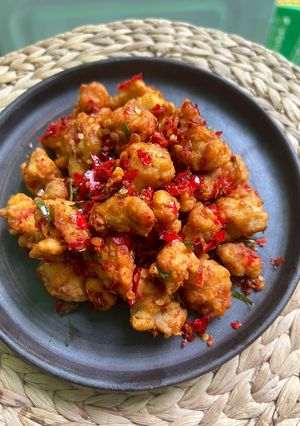 Foto resep Tempe Karage sambal terasi daun jeruk