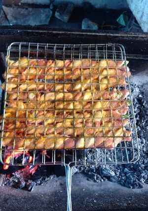 Hình của món Thịt ba chỉ cuốn măng tây - nướng than hoa.