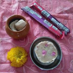 Gulkand rose petal ice cream A picture of Gulkand rose petal ice cream.
