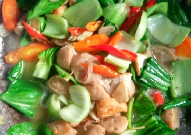 Oseng pedas sawi baso