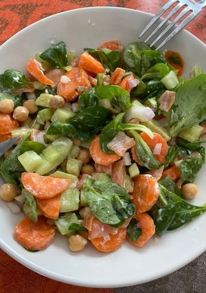 Une photo de Salade fraiche saumon fumé