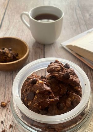 Foto resep Double Chocolate Oats Cookies (Gluten Free)