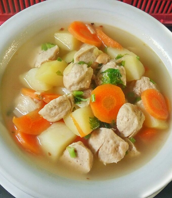 Foto resep Sop bakso kentang wortel