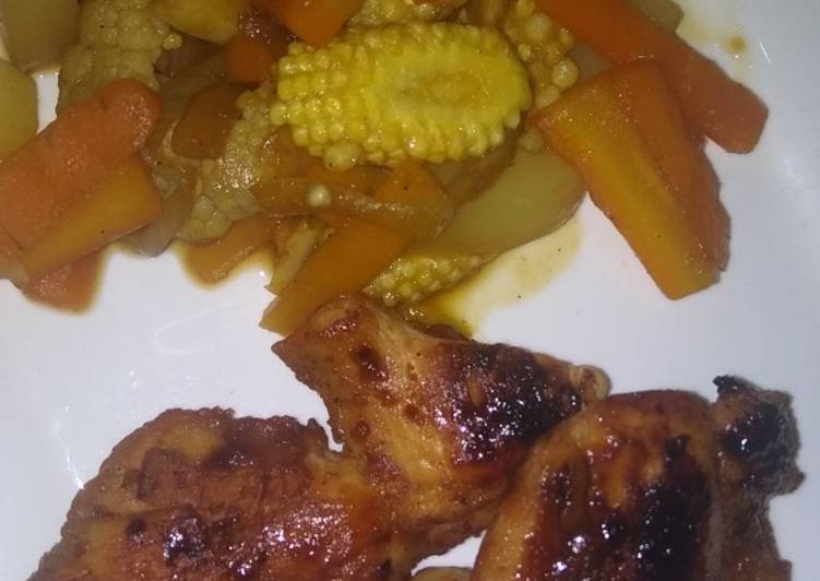 Resep Stir fry viggies vs ayam kecap pedas panggang, Menggugah Selera