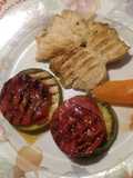 Zuchini y tomate grill con pollo