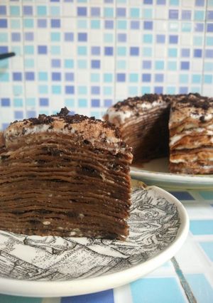 Foto resep Mille crepes oreo susu coklat