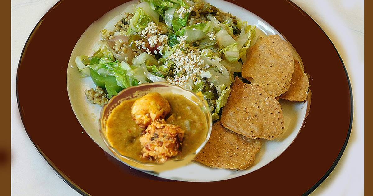 Fried Pearled kodo millet with Bok choy Recipe by Lakshmi Sridharan Ph