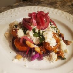 A picture of Brad's camarones a la diabla tostada.