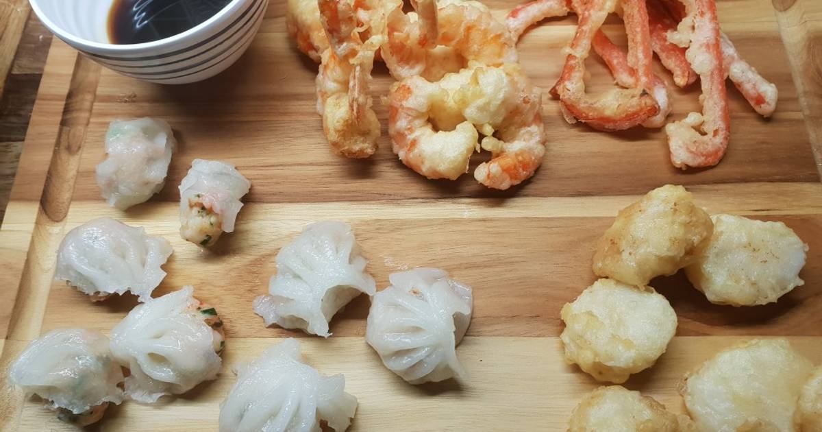 Langostinos y Vieiras en tempura sin gluten Receta de Al Ajillo Gluten