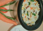 A picture of mix veg corn rice