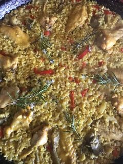 Una foto de Arroz seco de verdura y pollo, rápido