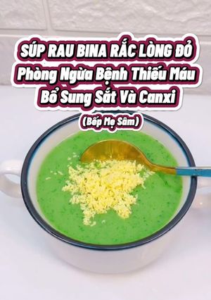 Hình của món Súp rau bina (cải bó xôi).