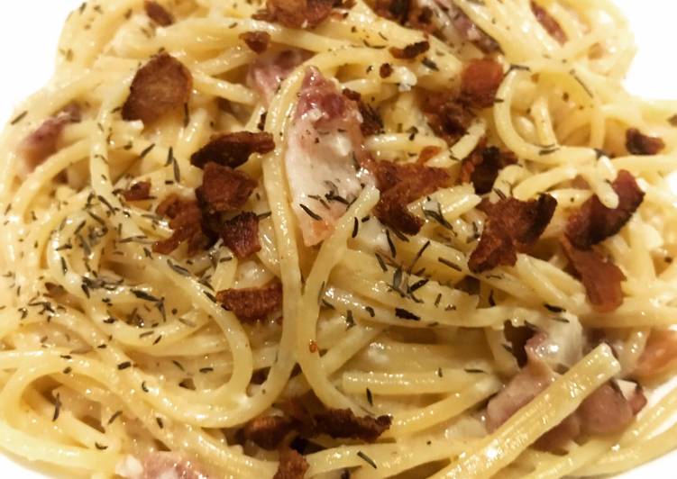 Cara Gampang Membuat Spaghetti carbonara bacon (non halal)ala sayah Anti Gagal