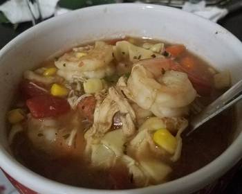 Easy Fast Cooking To sick and tired for real effort shrimp and chicken noodle soup Restaurant Style