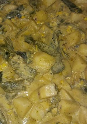 Una foto de Chiles poblanos en media crema