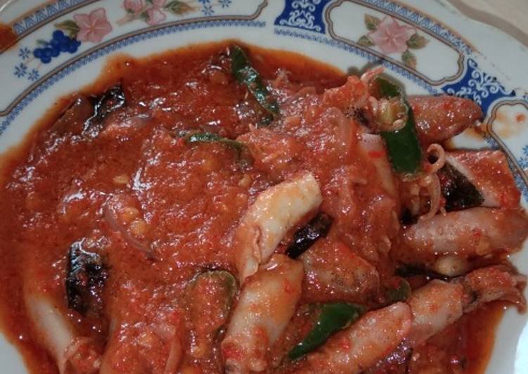 Langkah Mudah untuk Membuat Baby cumi asam pedas yang Enak