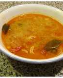 Tom Yum Chicken and Shrimp soup (Thai Hot and sour soup)