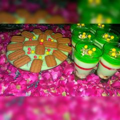 A picture of Green custard glasses.