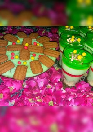 A picture of Green custard glasses.