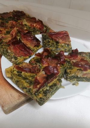 A picture of Baked Spinach and Speck Frittata.
