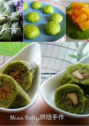 抹茶蜜地瓜粽子麵包 的食譜成品照片