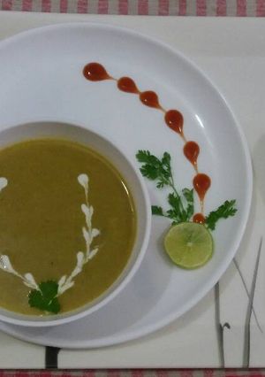 A picture of Vegetable and dal soup.