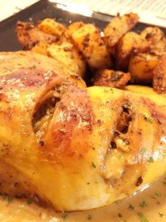 Una foto de Pollo Asado a Baja Temperatura Shalakabula con Patatas Gajo