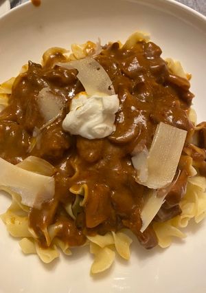 A picture of Florence’s Beef Stroganoff.