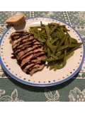 Tagliata di petto di pollo alla piastra con aceto balsamico e fagiolini 🍲