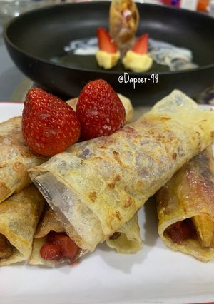 Foto resep Banana Strawberry Crepes |Rice paper