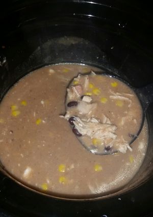 A picture of Crockpot Chicken Tortilla Soup.